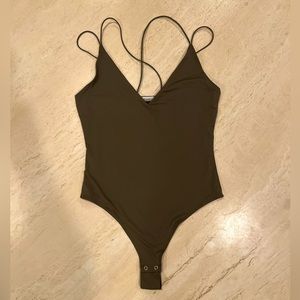 Garage olive gray bodysuit